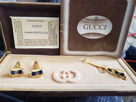 gucci cufflinks and tie clip set|authentic Gucci cufflinks.